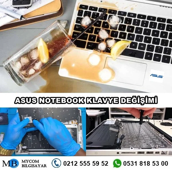 Asus laptop klavye değişimi