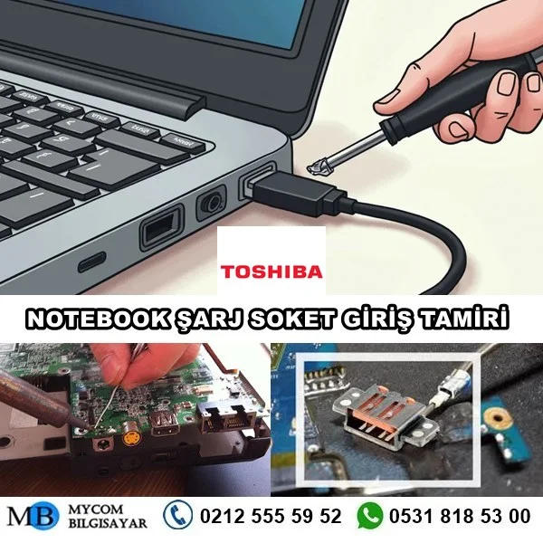 Toshiba laptop şarj girişi tamiri