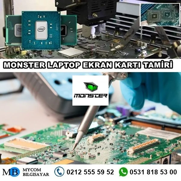 Monster laptop ekran kartı tamiri